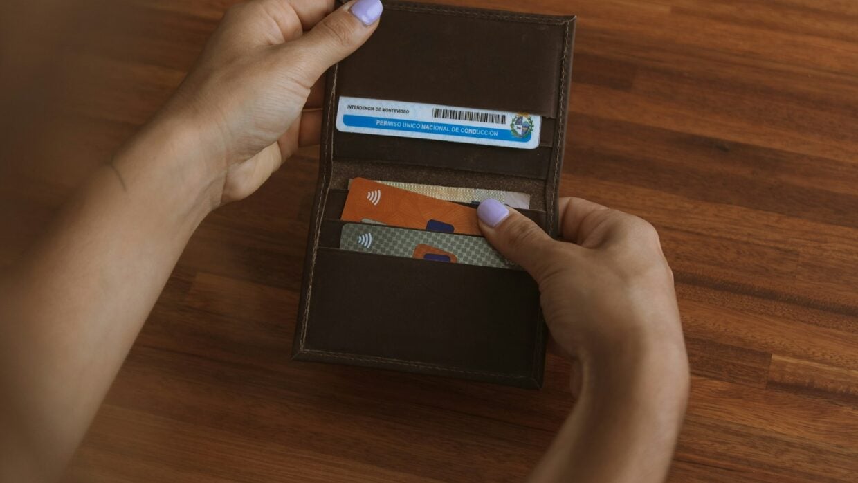 Phone with card wallet attached